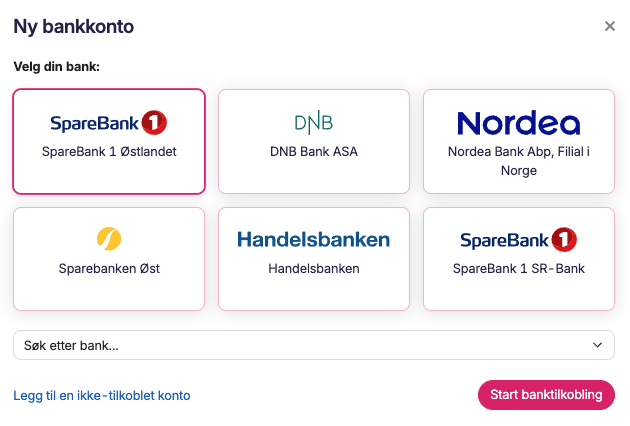 Koble til banken